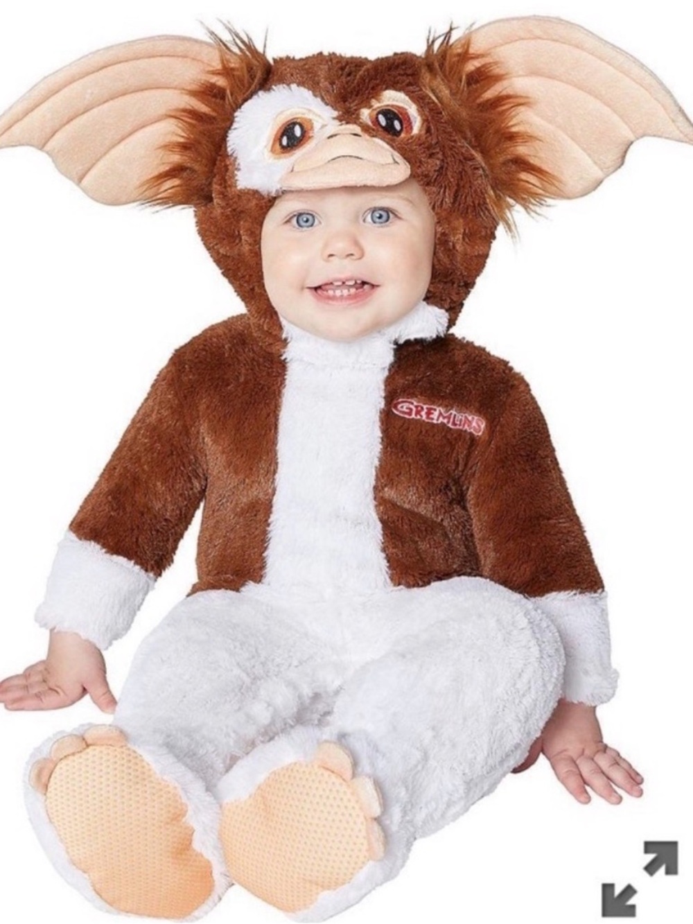 Spirit Halloween Brown & White Gizmo Gremlin Plush Baby/Toddler Costume